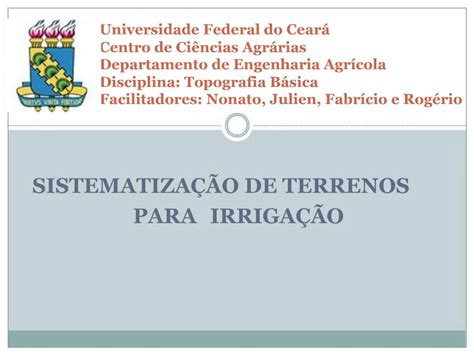 PPT Universidade Federal Do Cear Centro De Ci Ncias Agr Rias