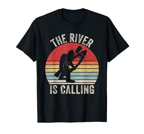 Retro Bigfoot The River Is Calling Shirt Kayak Sasquatch Men Women