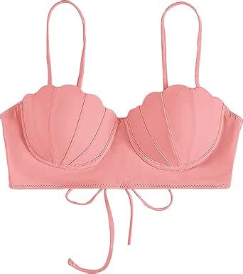 Amazon Strappy Seashell Bikini Top Mermaid Swimwear Women Push Up