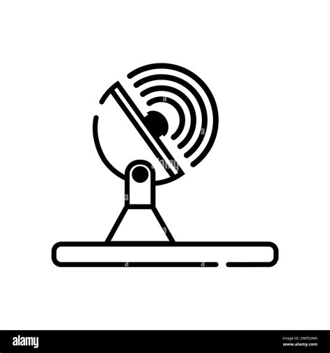 Icon With Satellite Antenna Digital Data Global Network Vector