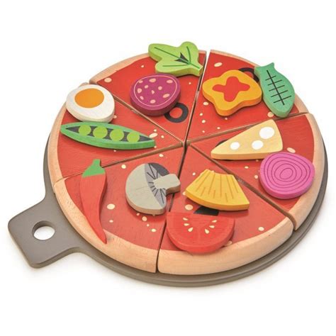 Drewniana Pizza Z Dodatkami Na Rzepy Tender Leaf Toys