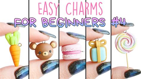 Easy Charms For Beginners 4│5 In 1 Polymer Clay Tutorial Youtube