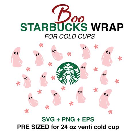 Boo Wrap Svg Spooky Wrap Svg Starbucks Wrap Svg Oz Cold Inspire