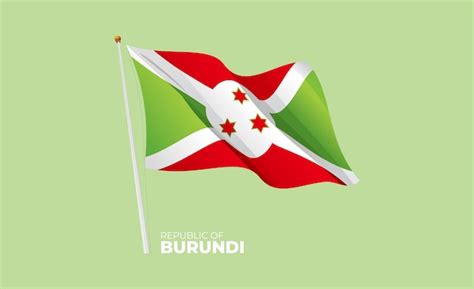 Bandeira Do Burundi Acenando No Mastro Vetor D Vetor Premium