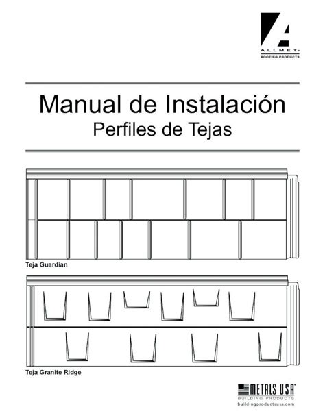 Pdf Manual De Instalaci N Allmet Roofing Instalaci N De Las