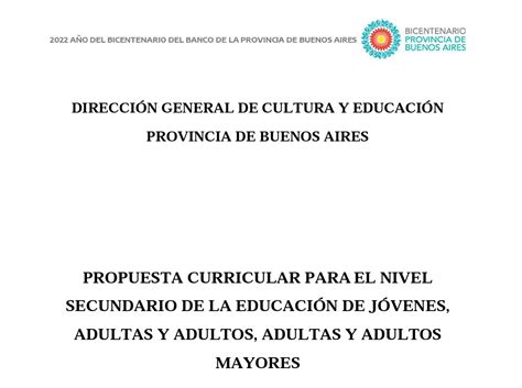 Diseño Curricular para Jóvenes y Adultos 2025