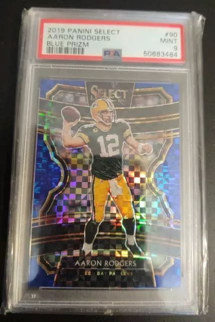 Panini Select Aaron Rodgers Bleu Prizm Psa Emballeurs Comme