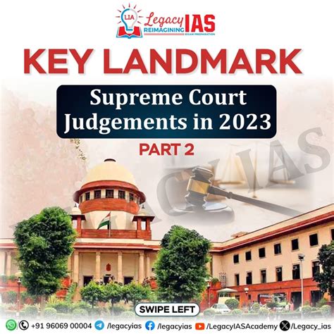 Key Landmark Supreme Court Judgements In 2023 Legacy Ias