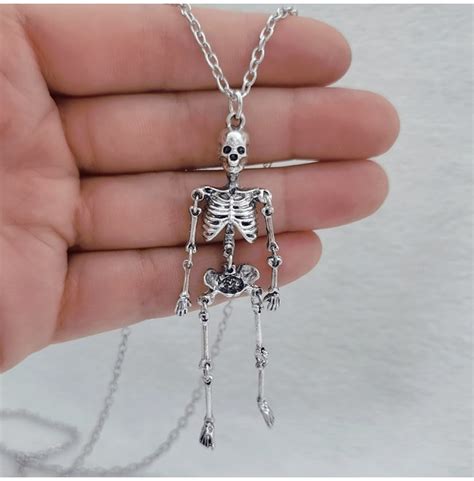 Gothic Skeleton Pendant Necklace Classic Style Rebelsmarket