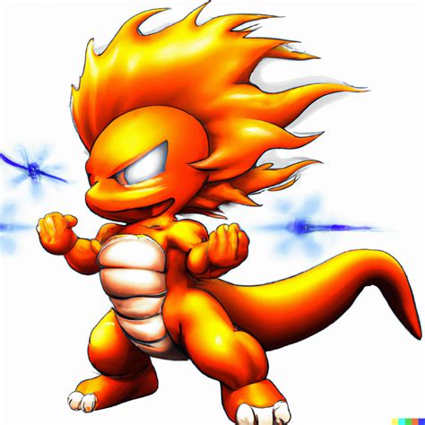 Pikachu and Charmander Super Saiyan & Fusion : dalle2