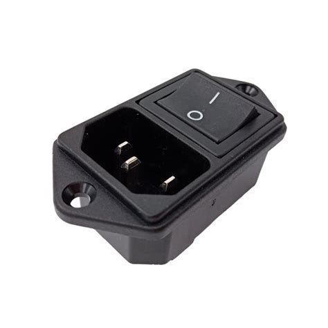 Screw Hole Mounting Iec Connector 2in1 Ac Power Socket Outlet With Rocker Switch China Ac