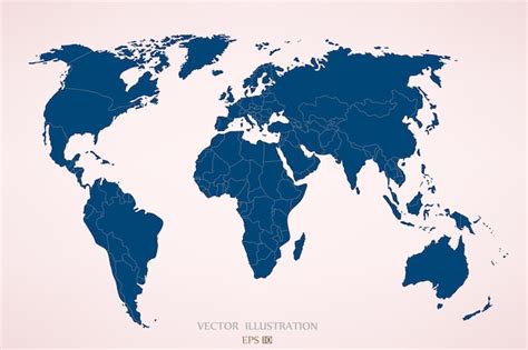 Premium Vector Political Map Of The World