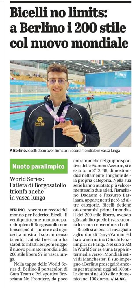 Federico Bicelli Official Website Campione Mondiale Di Nuoto