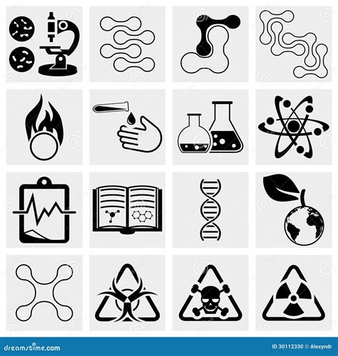 Science And Chemistry Icon Set Stock Vector Illustration Of Hazardous