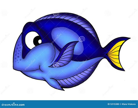 Blue Tang fish stock illustration. Illustration of swim - 5315380