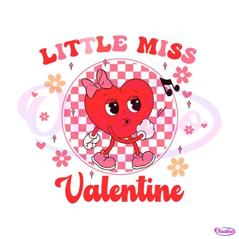 Cute Little Miss Valentine Funny Heart SVG » Oladino