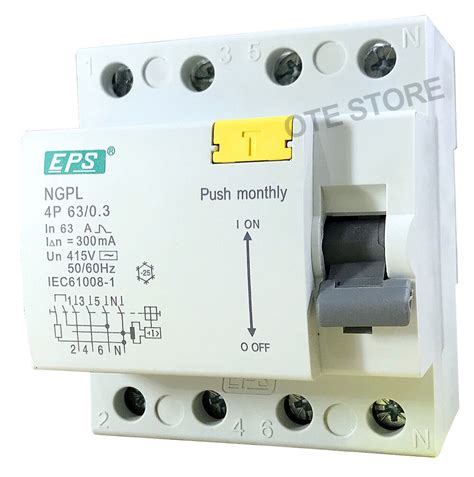 EPS 63A 300MA 0 3A 4Pole ELCB RCCB 4 POLE ELCB Lazada