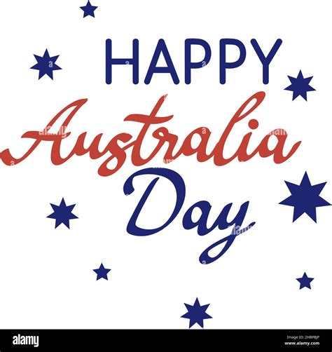 Happy Australia Day Lettering Stock Vector Image And Art Alamy