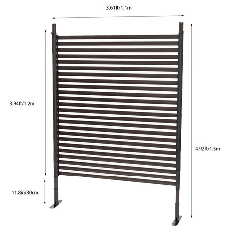 Miumaeov Outdoor Privacy Screens Freestanding Metal Slatted Decorative