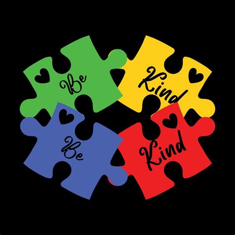 Be Kind Svg Autism Svg Autism Puzzle Pieces Svg Austim Etsy