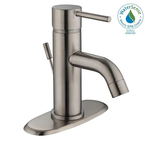 Glacier Bay Modern 4 In Centerset Single Handle Low Arc Bathroom Faucet In Brushed Nickel