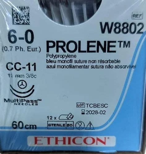 PROLENE Polypropylene Suture 6 0 60cm At Rs 8300 Box PP Suture In