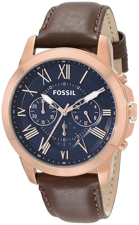 Shoptagr Fossil Mens Fs5068 Grant Stainless Steel Watch With Brown Leather Band By Fossil