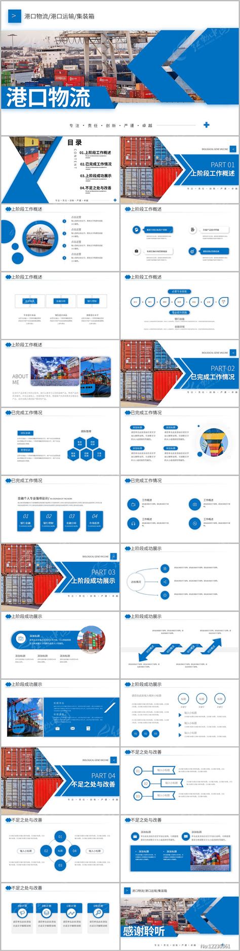 物流海运公司船务货轮船港口码头ppt下载红动中国