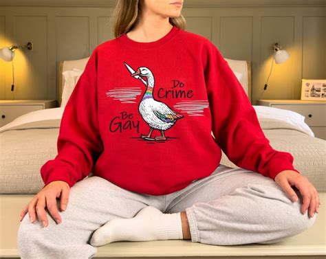 Be Gay Do Crime Shirt Funny Duck Goose Shirt LGBT Sweatshirt Gay Pride Lesbian Sweatshirt