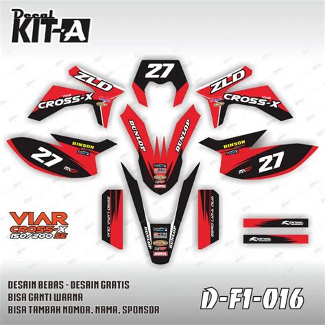 Decal Viar Cross X 200 Decal Viar Cross 150 Sticker Striping Stiker