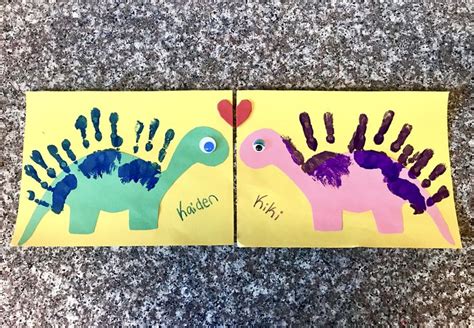 Handprint Dinosaurs Dinosaur Hand Print Made