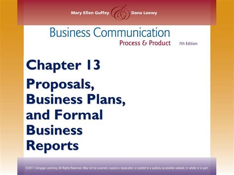 Chapter 13 Proposals Business Plans And Formal Business Reports