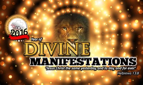 2016, OUR YEAR OF DIVINE MANIFESTATION - Word Alive Ministries ...