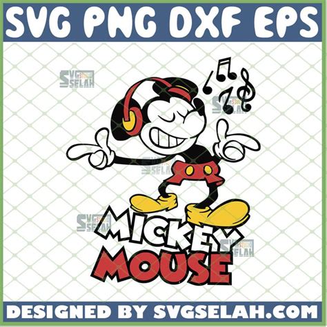 Mickey Mouse Singing SVG Music Notes SVG Relaxing SVG File For Cricut