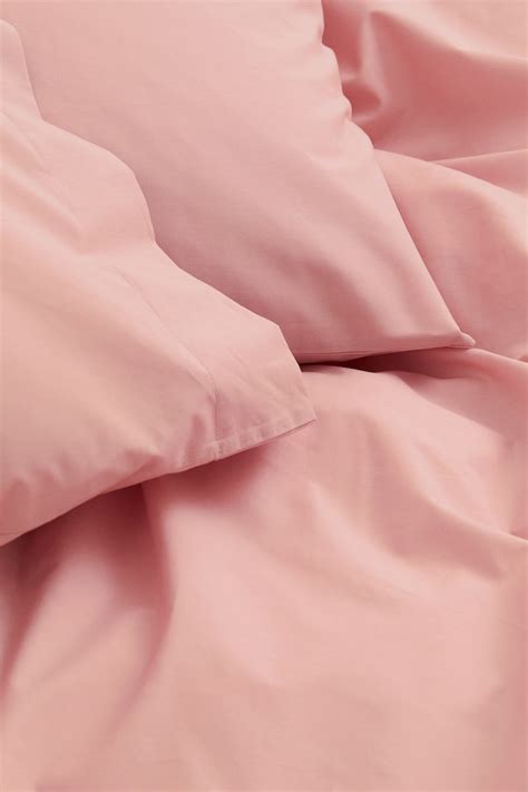 Cotton Percale Kingqueen Duvet Cover Set Light Pink Home All Handm Us