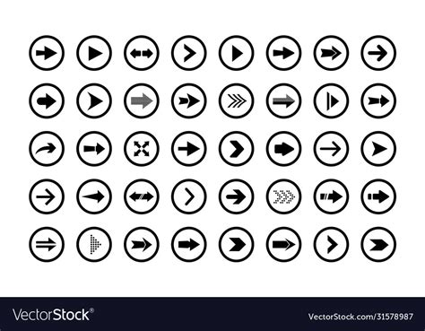 Different Arrows Set For Ui Ux Gui Royalty Free Vector Image