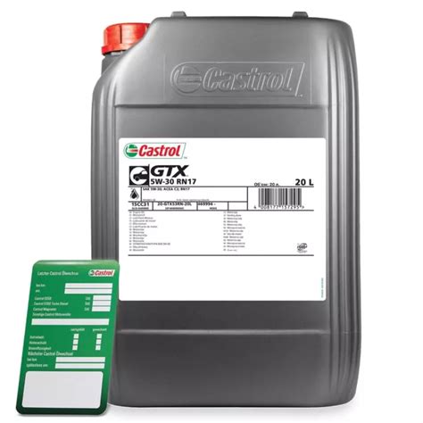 20 L LITER Castrol Gtx 5W 30 Rn17 Motor Öl Motoren Öl EUR 121 49