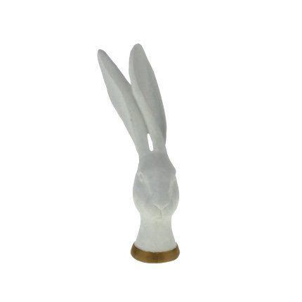 Osterhase Hasenbüste Hasentorso weiß aus Keramik 28x11x11 cm winkel