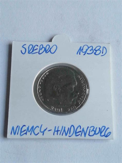 SREBRNA MONETA NIEMCY 2 MARKI 1938 D HINDENBURG 9176143755