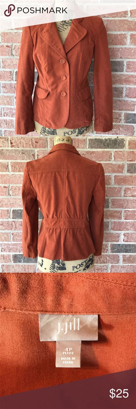 J Jill Burnt Orange Blazer Jacket Orange Blazer Jacket Orange Blazer