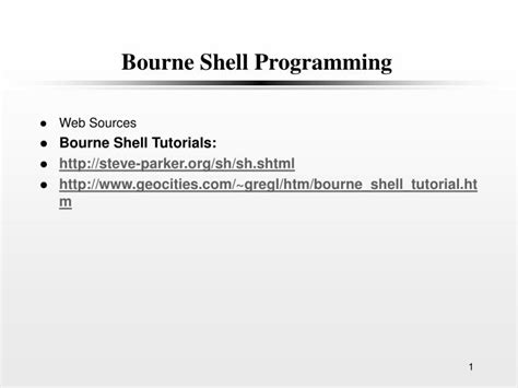 PPT - Bourne Shell Programming PowerPoint Presentation, free download ...