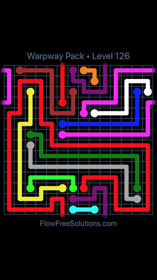 Flow Free Warps Warpway Pack 14 X 14 Level 126 Puzzle Solution And