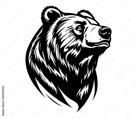 Grizzly Bear Face Silhouettes Grizzly Bear Face Svg Black And White