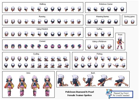 Dawns Different Trainer Sprites Pokémon Diamond And Pearl Pokémon