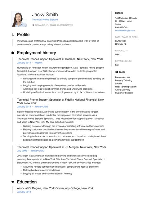Guide Technical Phone Support Resume 12 Examples Pdf 2019