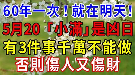 60年一次！就在明天！5月20日「小滿」是凶日，牢記3件事千萬不能做，否則傷人又傷財 一禪一悟 風水 運勢 Youtube