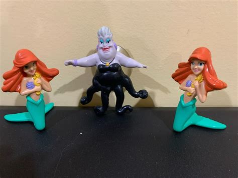 Vintage Disney 2 Little Mermaids And Ursula Sea Witch Window Suction Cup