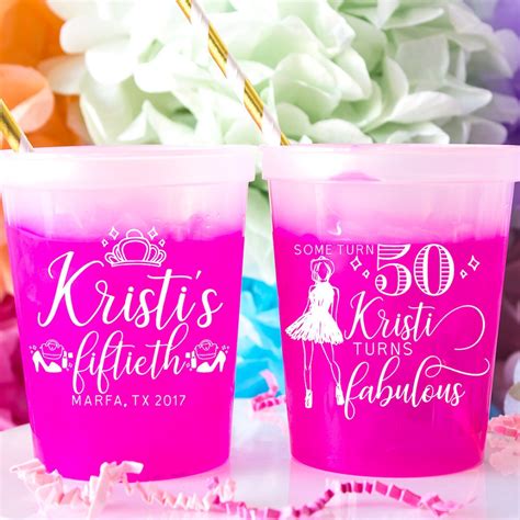 50th Birthday Cups Personalized Cups Cheers to 50 Years 50 & Fabulous 50th Milestone Birthday ...