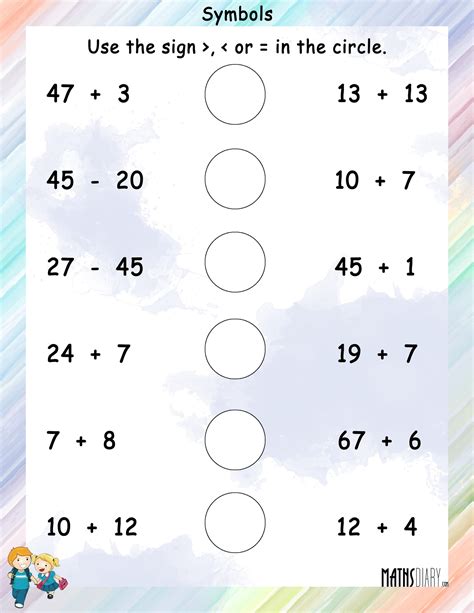 Using Of Symbolscomparing Math Worksheets