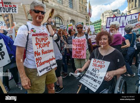 London UK 13th July 2018 Retired US Trade Unionist Sam Weinstein